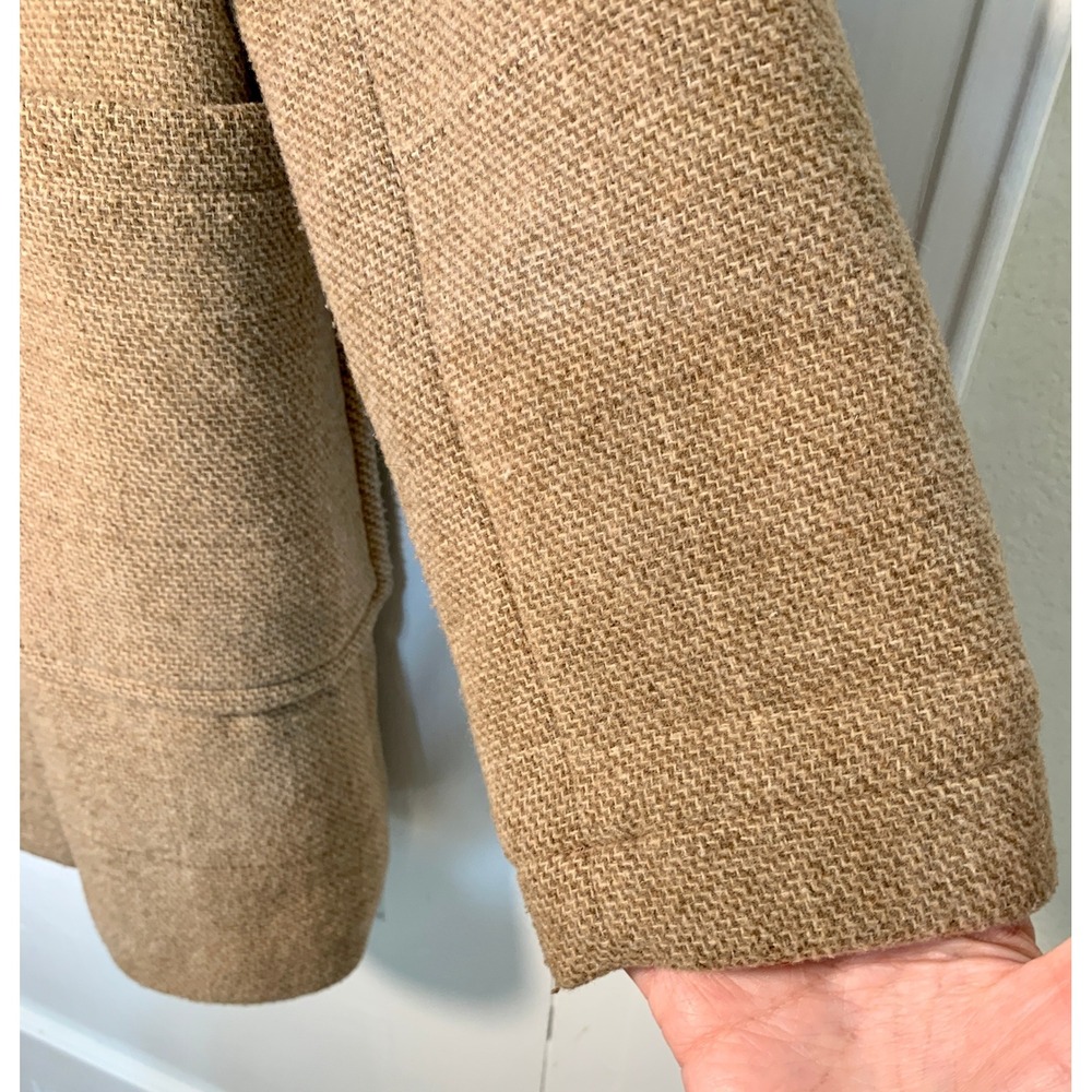 Zara Girls Double Breasted Brown Tweed Wool Blend Peacoat Gossip Girl / 11-12 - Picture 9 of 16